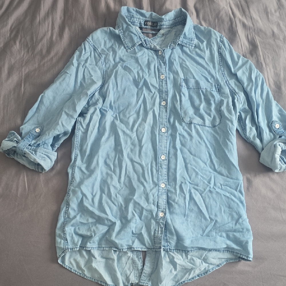 VENUS Light Blue Denim Top